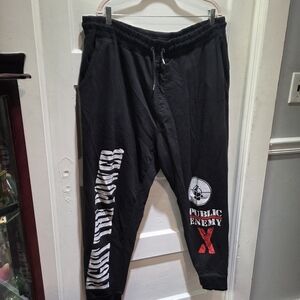 Public Enemy Black Graphic Joggers